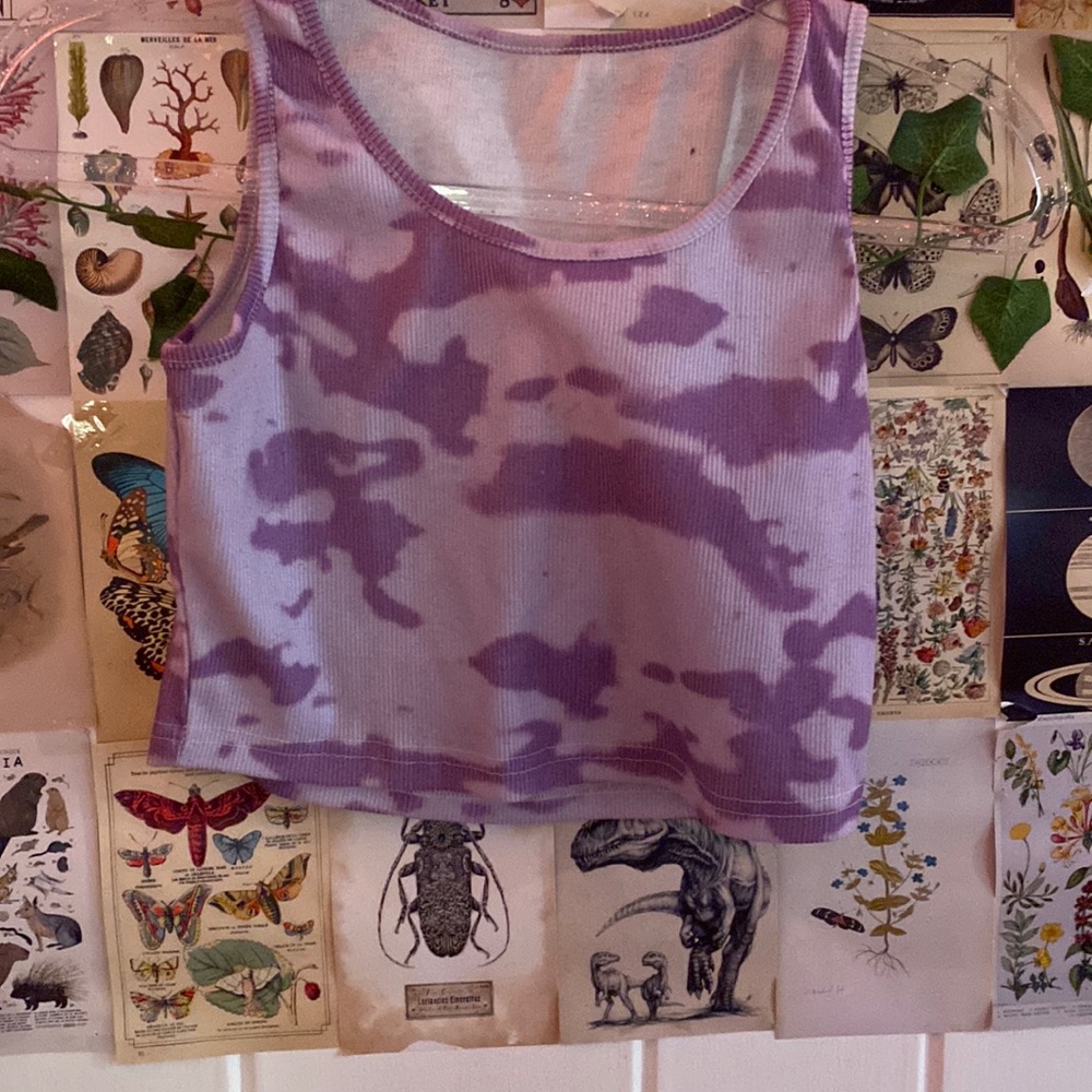 Purple camo tank top crop top